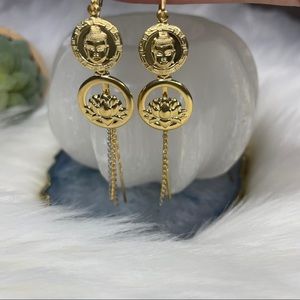 Buddha And Lotus Flower Earrings